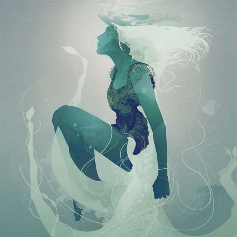 Darren Hopes, Underwater female figure by Darren Hopes.
